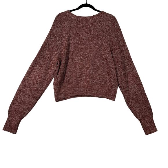 Free People Too Good Ribbed Trim Red Pullover Sweater Sz M Cottagecore Festival - Picture 2 of 5